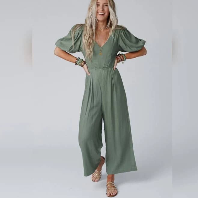 Three Bird Nest Women's Weekender Puff Sleeve Jumpsuit