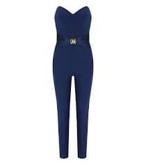 Elisabetta Franchi Strapless Jumpsuit - Blue | Editorialist