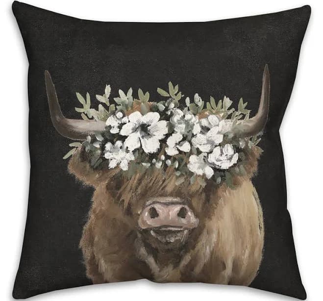 Designs Direct Highland Cow Portrait Pillow