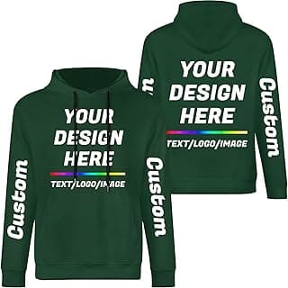 Custom Hoodies for Unisex, Personalized Casual Hooded Shirts – Gifts with Custom Text/Logo/Images, Various Fabrics