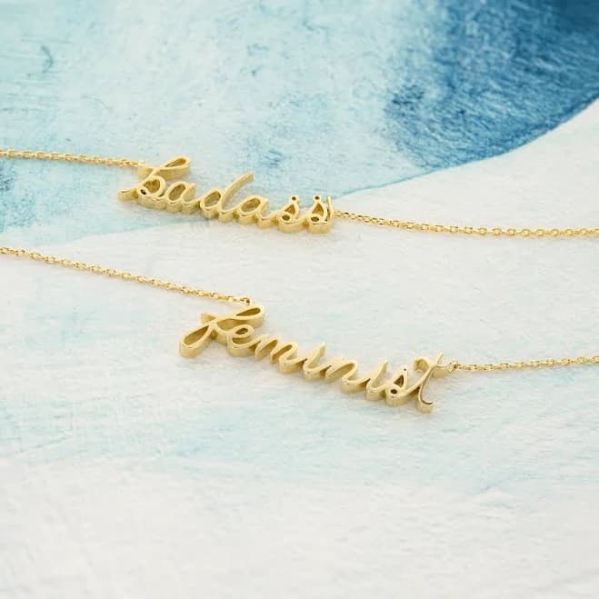 18K Gold Plated Inspirational Word Necklace