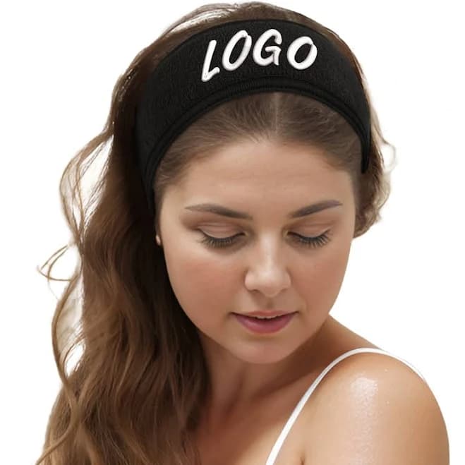 Embroidered Terry Cloth Spa Headband