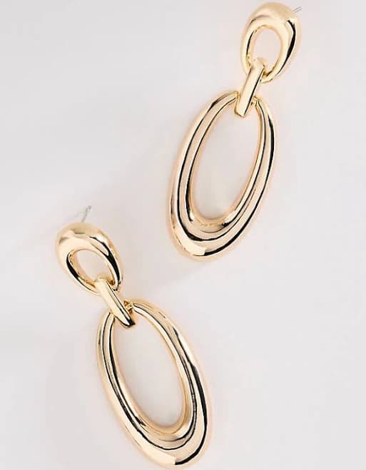 Anthropologie Linked Metal Drop Earrings