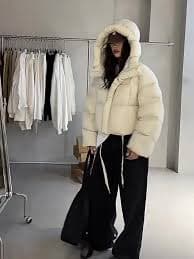 Winter 90% White Duck Down Jacket Women Short 2024 Korean Fashion Hooded Thick Warm Parkas Loose Oversized Puffer Coat Outwear - AliExpress