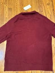 Goodfellow Quarter Zip Collared Sweater Burgundy Mens Size L New | eBay