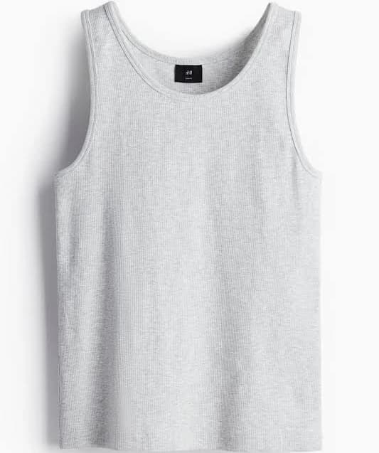 H&M Men's Slim Fit Ribbed Tank Top