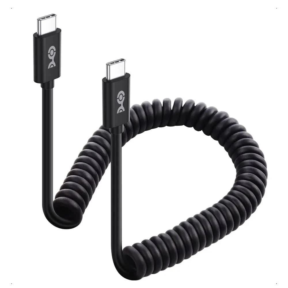 Cable Matters Coiled USB C to USB C Cable with 3A / 60W Fast Charging 1-4 Feet Support Apple CarPlay Android Auto USB C Charger Cable for iPhone 15/15