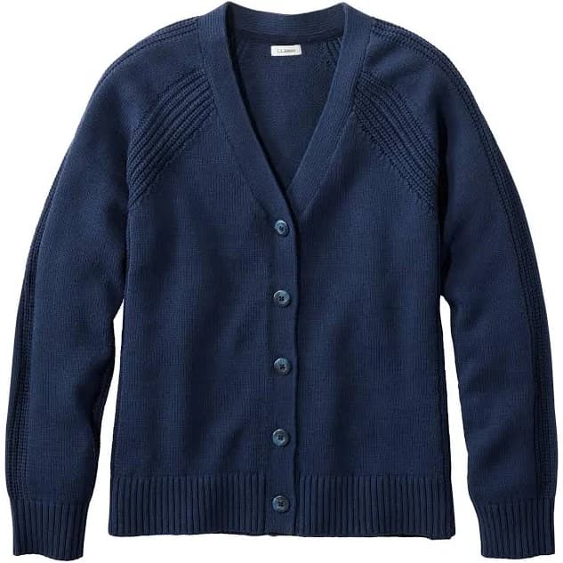 L.L.Bean Women's Mariner Shaker V-Neck Cotton Sweater