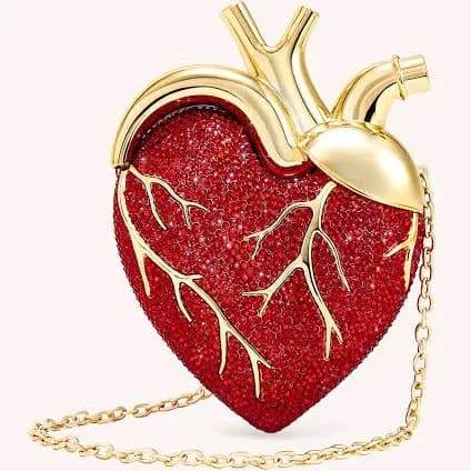 Maren Artificial Crystal Heart Shaped Bag