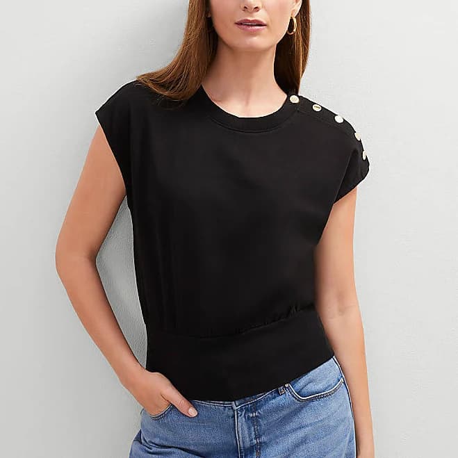 Ann Taylor Women's Shoulder Button Top