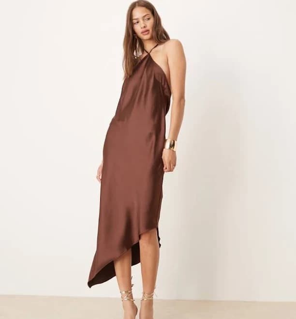 ASOS Halter Satin Maxi Dress