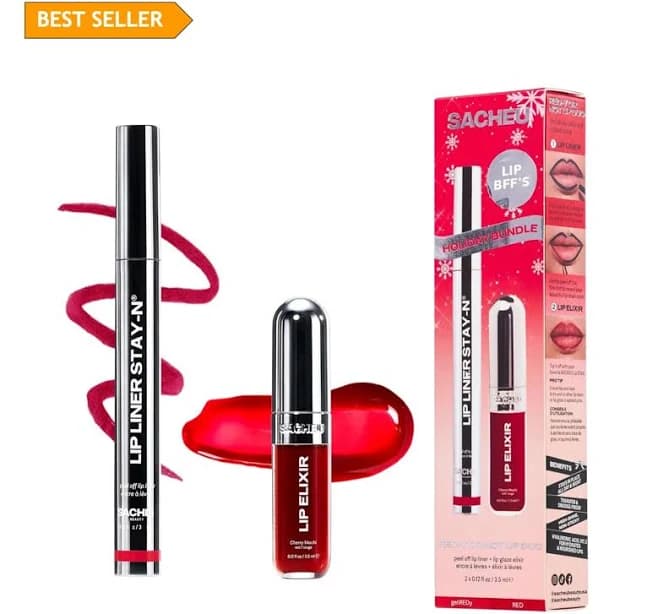 SACHEU Red-Y or Not Holiday Lip Duo Gift Set