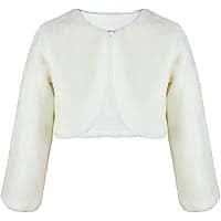 Amazon.com: Ivory Little Girls Long Sleeve Cozy Faux Fur Bolero Dress Jacket Sweater Shrug #C38 Size 2: Clothing, Shoes & Jewelry