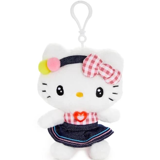 Hello Kitty Gingham Denim Mascot Clip