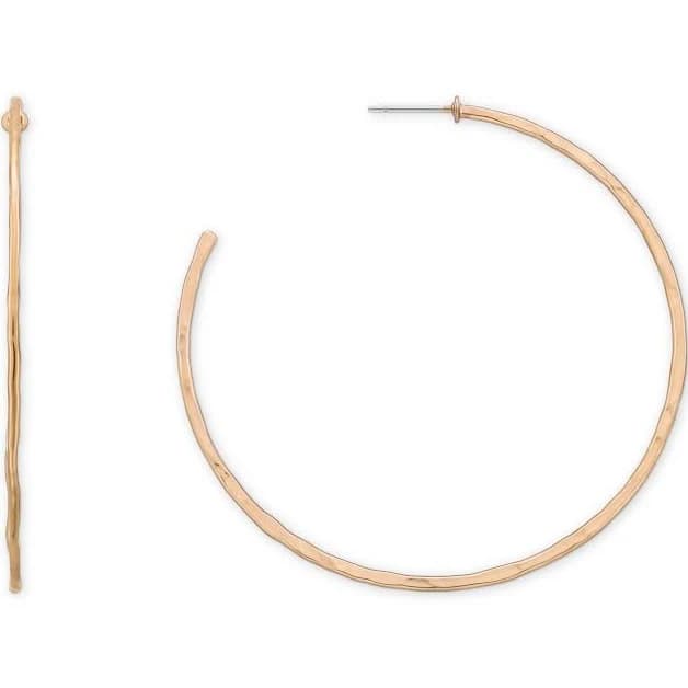 Lindsey Thin Hammered Silver Hoops