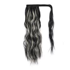 Amazon.com: Ponytail Hair Extension Body Wave Ponytail Hair Extension, Heat Resistant Synthetic Wrap Around Ponytail Extension Clip In Wave Curly Ponytail Hairpiece for Women Ponytail Hairpiece ( Color : 1BH613 ) :