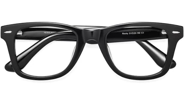 Blue Medium Thick Acetate Trapezoid Glasses