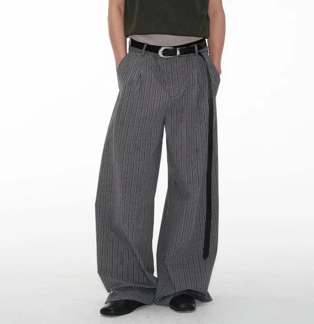 Litlookz Studio Wide Leg Pinstripe Pants