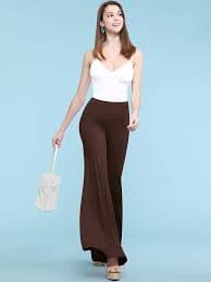 Made By Johnny MBJ WB750 Womens Chic Palazzo Lounge Pants XS Brown at Amazon Women's Clothing store