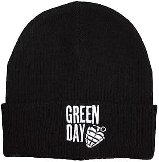 Men's Green Day Stacked Logo & Grenade Beanie Black