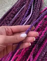 Synthetic Braids Hair Extensions Pink Purple Mix Hypoallergenic Extra Soft and Save Bright Three-strands and Textured Braids - Etsy UK