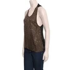 L'AGENCE | Tops | Lagence Gold Rhinestone Silk Tank | Poshmark