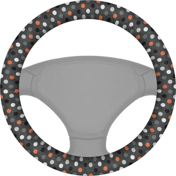 Custom Gray Dots Steering Wheel Cover