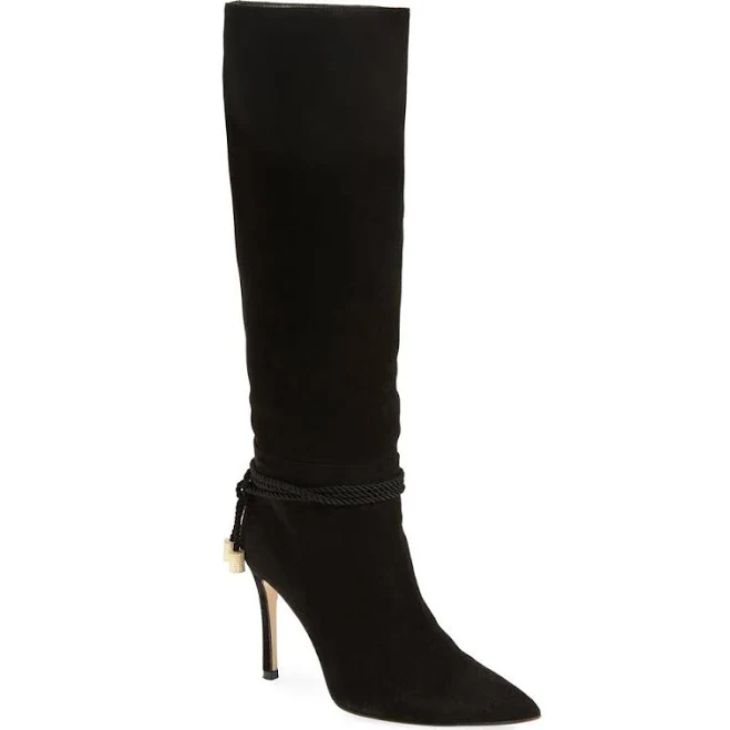 Beautiisoles Women's Lindsay Pointed Toe Knee High Suede Boots