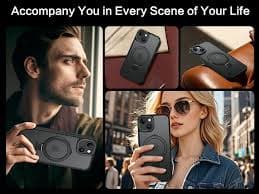 Amazon.com: Telaso Magnetic for iPhone 13 Mini Case, Compatible with Magsafe with Magnetic Stand Ring Holder, Translucent Matte Back TPU Bumper Military Grade Protective iPhone 13 Mini Phone Case, Frosted Clear :