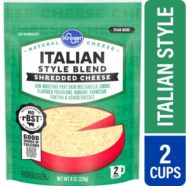 Kroger Packaged Cheese Italian Style Blend Shredded Cheese