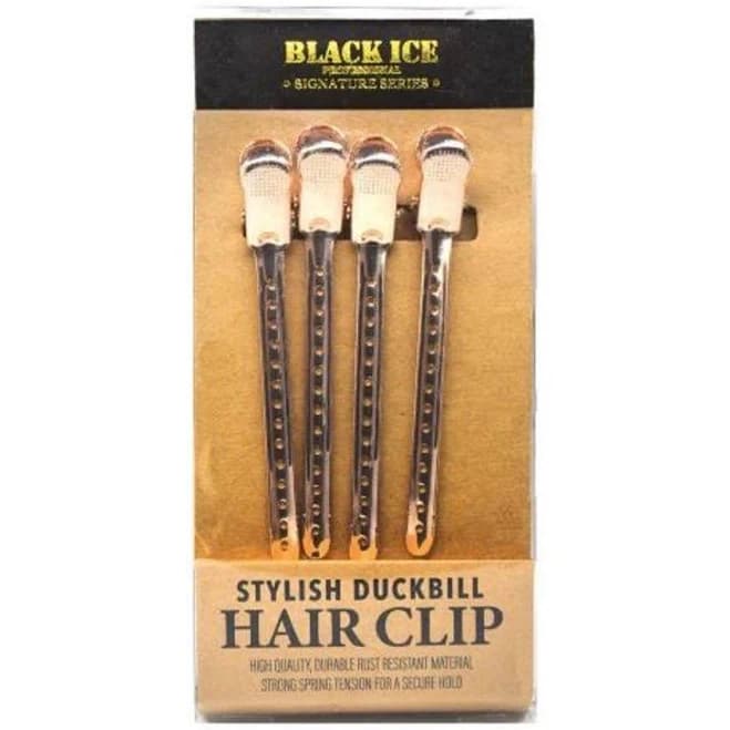 Black Ice Professional Duck Bill Hair Clips (4pc)