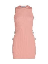 Mach & Mach Crystal Bow Cut-Out Minidress In Pink - 50% Off | Editorialist