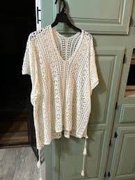 Lace swimsuit cover-up, or blouse XL (16-18) | Mercari