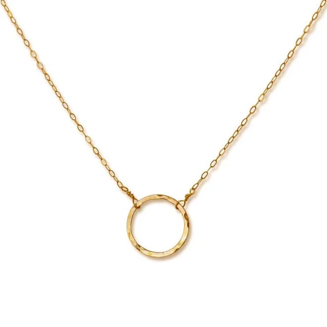 Delia Langan Sterling Silver Gold Circle Necklace