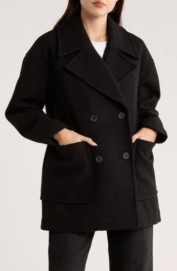 Lucky Brand Women's Oversize Boxy Double Breasted Coat