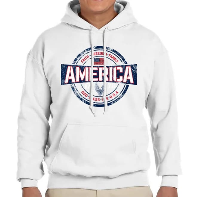 USA American Flag Hooded Sweatshirt
