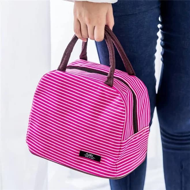 lily bloom Portable Canvas Insulated Lunch Box Bag