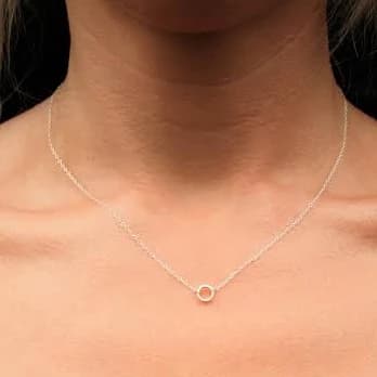 Sterling Silver Minimalist Circle Pendant Necklace