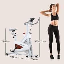 SPORTNOW Exercise Bike Quiet Stationary Bike with Adjustable Saddle and Resistance, LCD Monitor, Tablet Stand, Indoor Exercise Bike for Home Cardio Workout, White : Amazon.com.be: Sports & Outdoors