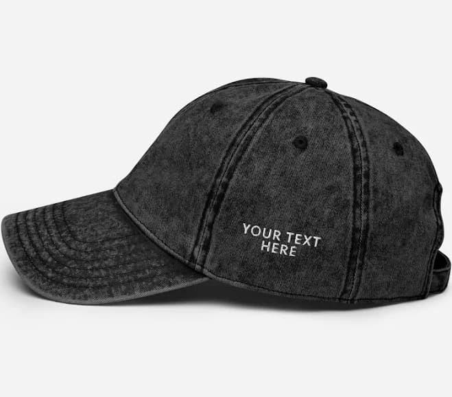 Personalized Vintage Baseball Cap with Side Stitch
