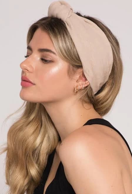 Retro Top-Knot Linen Headband
