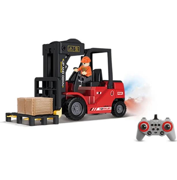 1/24 2.4G 11CH Alloy RC Heavy Forklift Crane Car Lifting Music Spray Scene