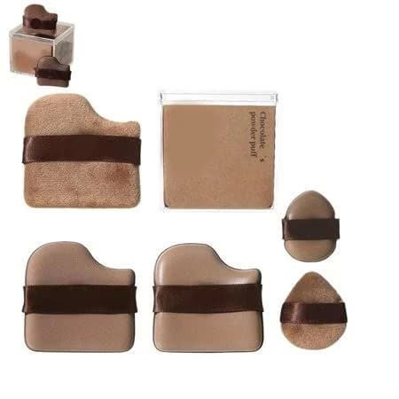Guoxiaoniu Makeup Puff,Guo Xiao Niu Chocolate Color Quick Makeup Foundation Puff Set,Cushion Foundation Puffs,Mini Powder Blusher Puffs Set,Soft Cute