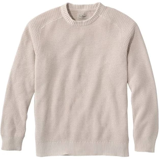 L.L.Bean Men's Sunwashed Textured Cotton Crewneck Sweater