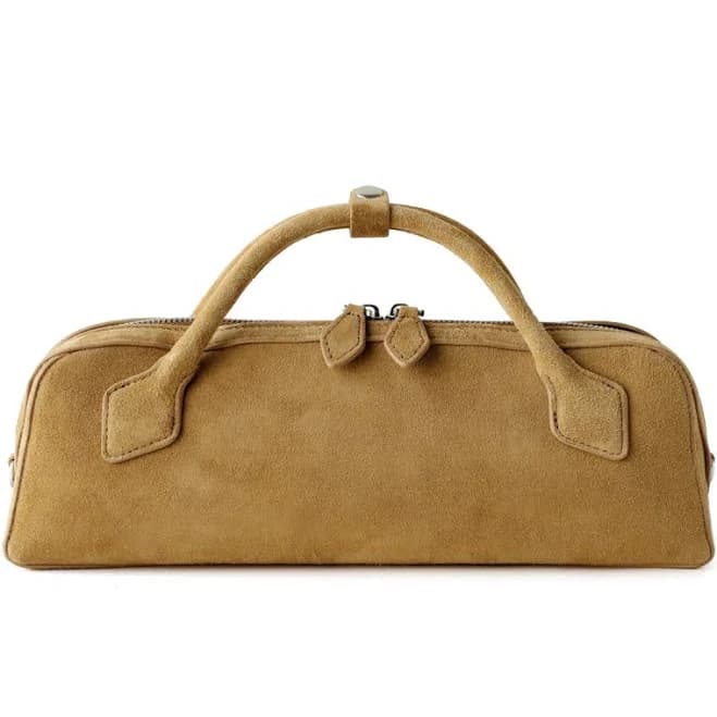 Retro Square Suede Baguette Handbag