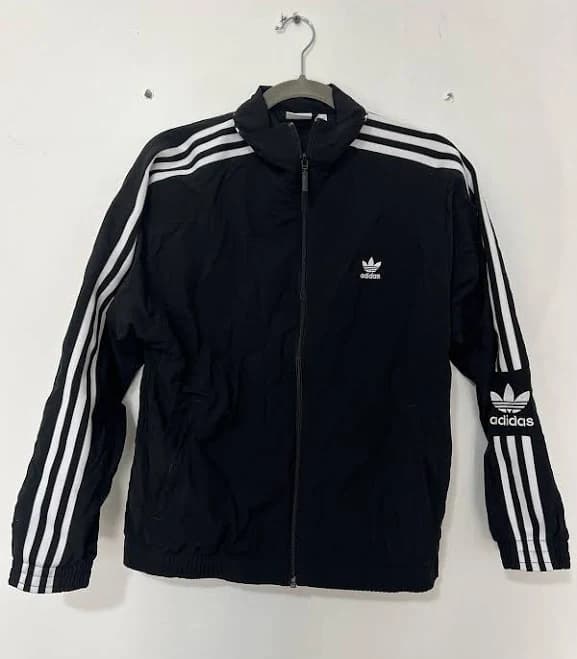 Women's Adidas Black & White Stripe Full Zip Track Activewear Jacket