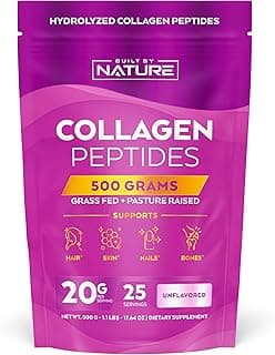 Collagen Peptides Powder - Hydrolyzed Collagen Protein for Women - Platinum Grade with No Odor or Taste, Easy Mixing - Grass Fed, Non-GMO - Hair, Skin, Nails Supplement - Unflavored, 500 Grams