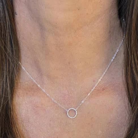 Dainty Sterling Silver Karma Necklace