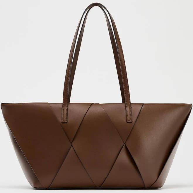 Zara Women's Long Woven Shopper Bag