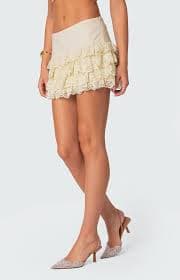 Edikted Maisie Ruffle Lace Mini Skirt | Pacsun
